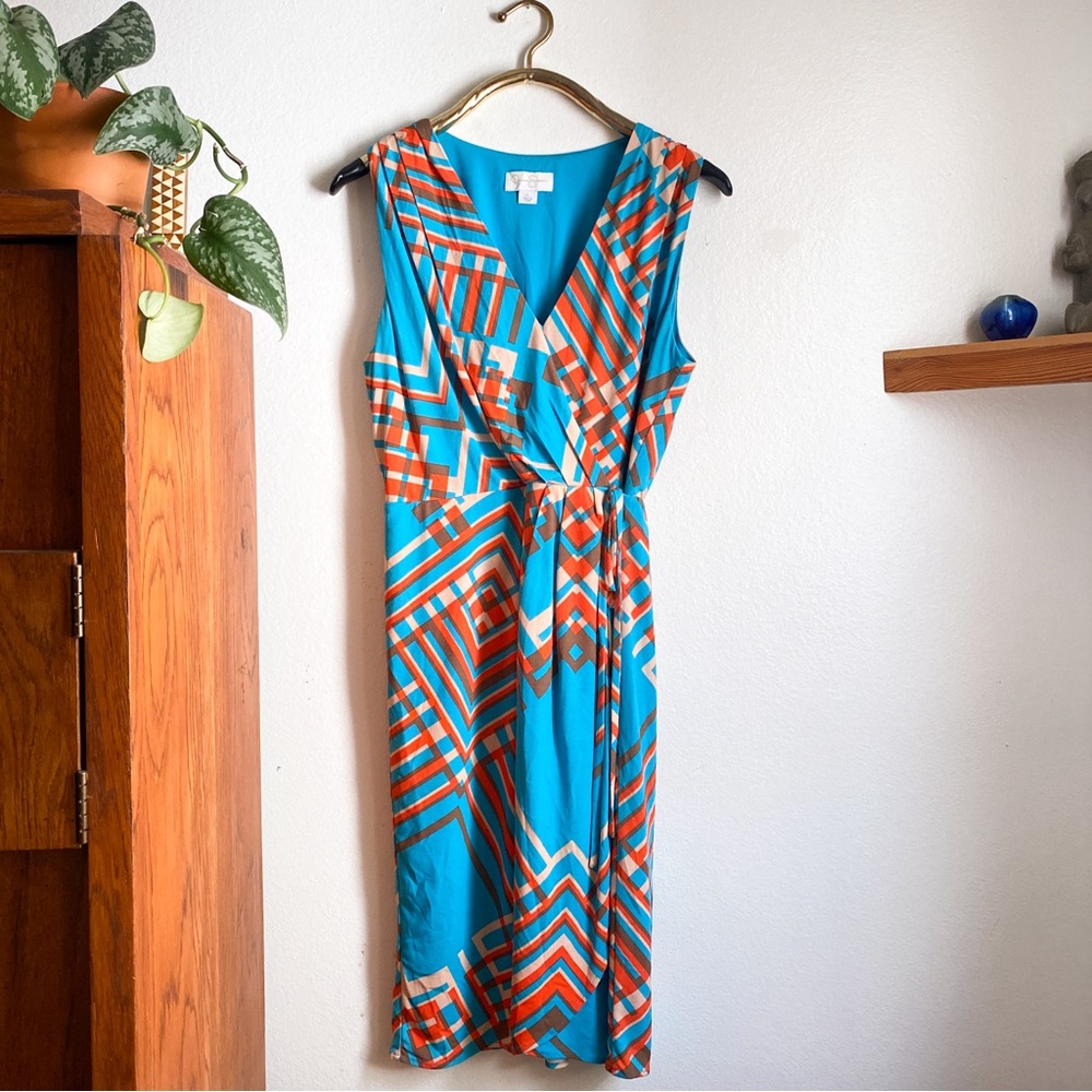 Jessica Simpson Orange and Teal Dress (L)